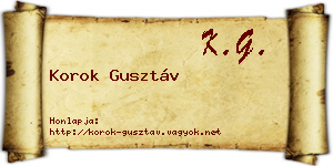 Korok Gusztáv névjegykártya