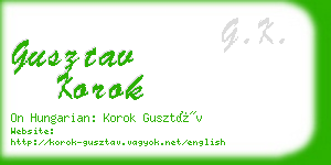 gusztav korok business card